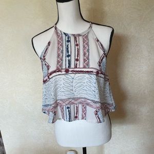 Aqua halter neck blouse